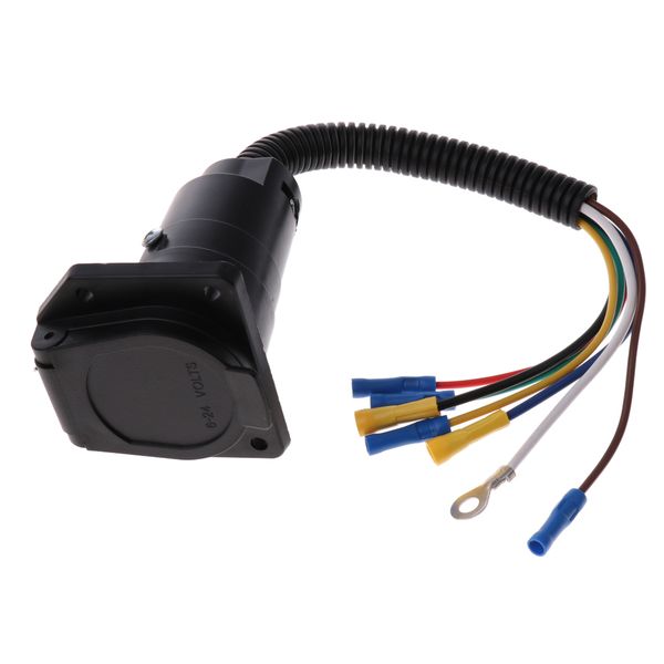 7 way car rv trailer plug socket connector wire light adapter with 27cm cable 
7 way car rv trailer plug socket connector wire light adapter with 27cm cable