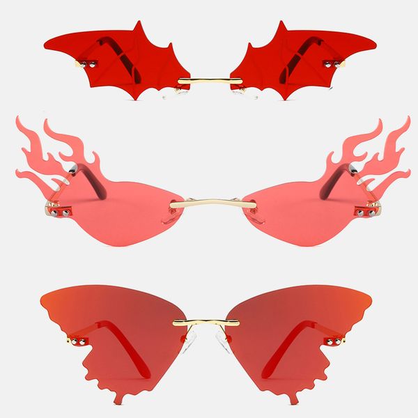 luxury fashion flame sunglasses women rimless wave sun glasses metal shades for vintage women mirror eyewear uv400 sunglasses, White;black
luxury fashion flame sunglasses women rimless wave sun glasses metal shades for vintage women mirror eyewear uv400 sunglasses, White;black