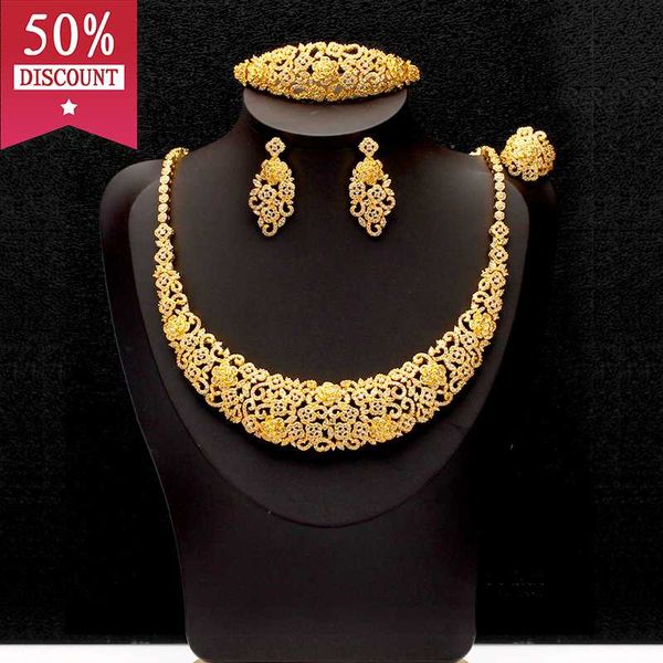 tirim silver plated gold flower crystal bridal necklace bracelet earrings ring jewlery sets pack of 4 for women wedding
tirim silver plated gold flower crystal bridal necklace bracelet earrings ring jewlery sets pack of 4 for women wedding