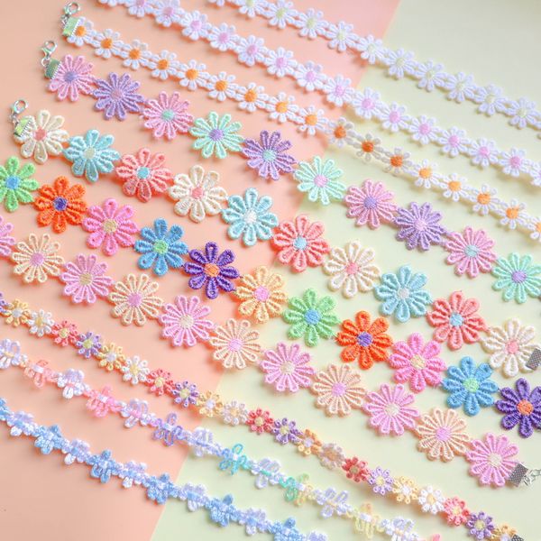 korean style cute romantic flower lace choker necklace for women girl fabric rope chain necklaces collares 2020 new jewelry fs07, Golden;silver
korean style cute romantic flower lace choker necklace for women girl fabric rope chain necklaces collares 2020 new jewelry fs07, Golden;silver
