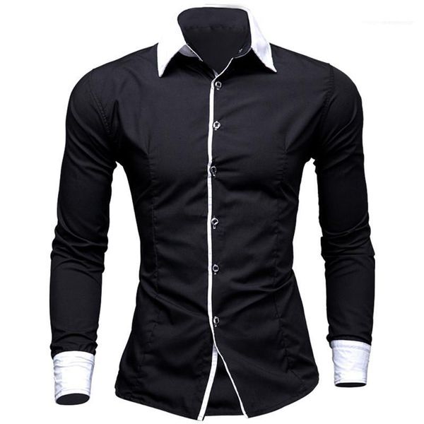 lapel neck shirts fashion men shirts solid color mens designer shirts england style casual slim button long sleeved, White;black
lapel neck shirts fashion men shirts solid color mens designer shirts england style casual slim button long sleeved, White;black