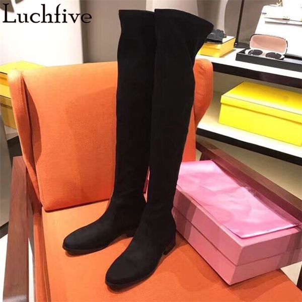 boots elastic over the knee ladies pointy toe femme square heels shoes woman slip on black women's
boots elastic over the knee ladies pointy toe femme square heels shoes woman slip on black women's