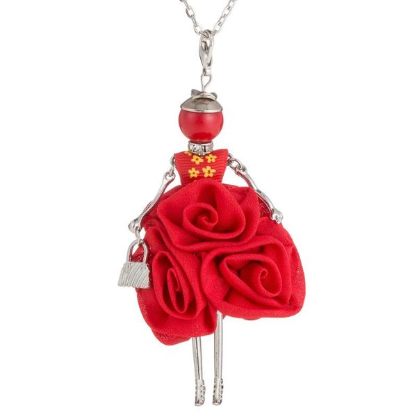 pendant necklaces lovely europe girls big red rose dress bride doll necklace pendants women long chain statement collar cloth christmas jewe, Silver 
pendant necklaces lovely europe girls big red rose dress bride doll necklace pendants women long chain statement collar cloth christmas jewe, Silver