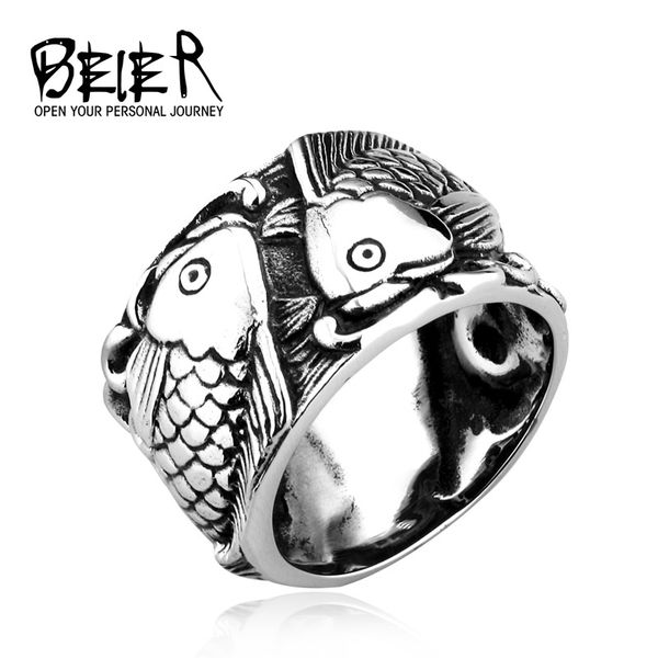 cluster rings beier home fashion double fish the couple ring stainless steel 3d design good detail gothic simple round jewelry, Golden;silver
cluster rings beier home fashion double fish the couple ring stainless steel 3d design good detail gothic simple round jewelry, Golden;silver