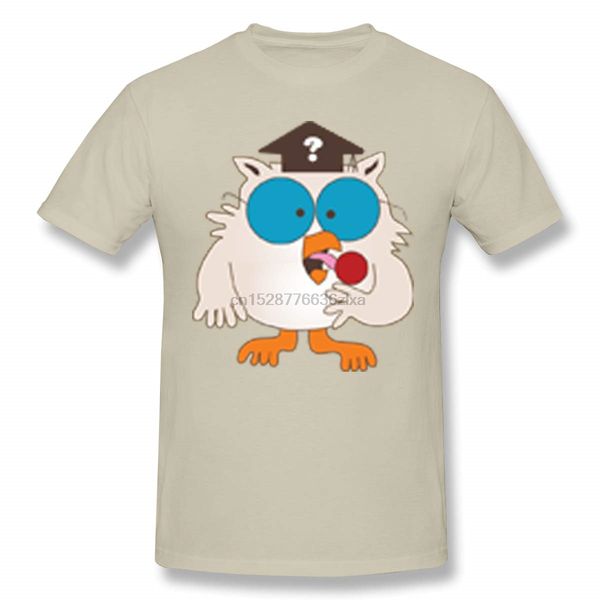 mens mr owl popular t shirt natural with short sleeve