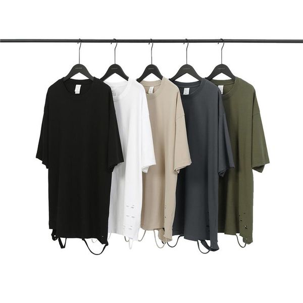 mens t shirt hip hop men streetwear tshirt solid ripped holes harajuku summer short sleeve t-shirt cotton tees loose kg-705, White;black
mens t shirt hip hop men streetwear tshirt solid ripped holes harajuku summer short sleeve t-shirt cotton tees loose kg-705, White;black