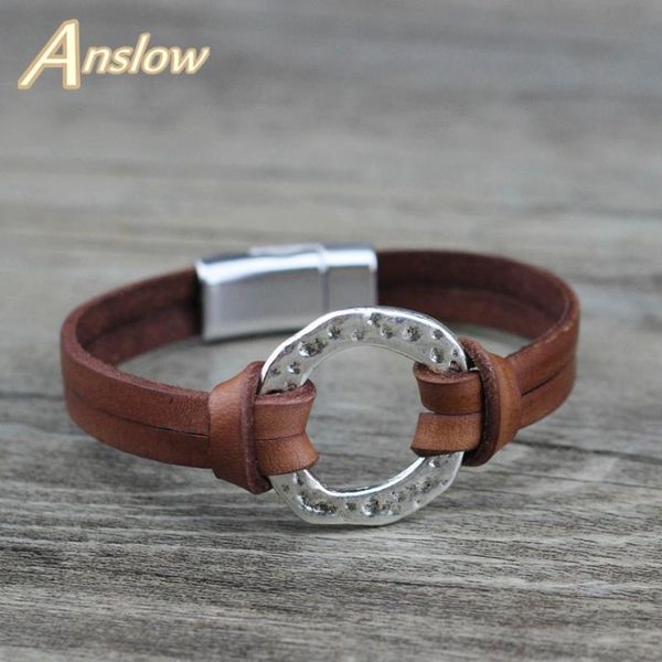 charm bracelets anslow brand trendy fashion jewelry magnetic men's accessories genuine leather bracelet for man charms gift low0718lb, Golden;silver
charm bracelets anslow brand trendy fashion jewelry magnetic men's accessories genuine leather bracelet for man charms gift low0718lb, Golden;silver