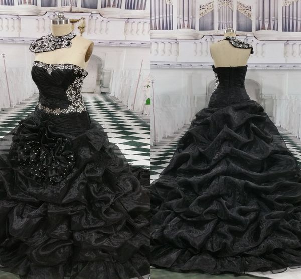 vintage black wedding dresses organza ruffles remove high neckline crystals beaded pleated mermaid bridal dress formal dress party long, White
vintage black wedding dresses organza ruffles remove high neckline crystals beaded pleated mermaid bridal dress formal dress party long, White