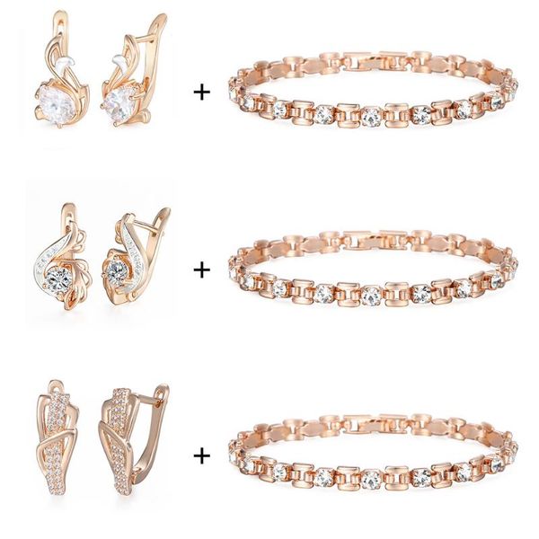 white cubic zircon bracelet earrings sets 585 rose gold crystal luxury wedding jewelry sets for women valentines gifts gbgem03, Silver
white cubic zircon bracelet earrings sets 585 rose gold crystal luxury wedding jewelry sets for women valentines gifts gbgem03, Silver