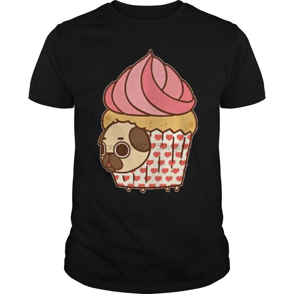 men tshirt cupcake pug shirt t-shirt cool women t-shirt tees top