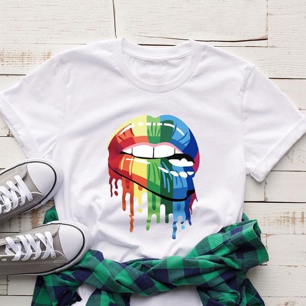 females clothing colorful lip print womens designer short sleeve tshirt crew neck womens loose tees casual, White
females clothing colorful lip print womens designer short sleeve tshirt crew neck womens loose tees casual, White