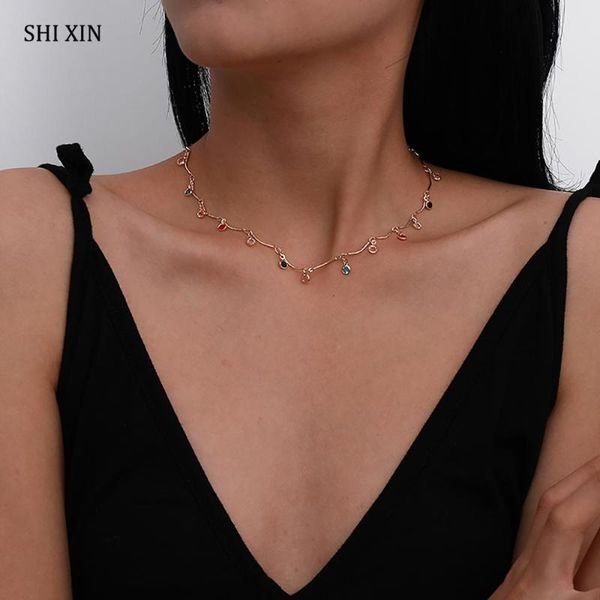 shixin boho colorful crystal pendant choker necklace for women korean fashion rainbow rhinestone necklaces 2020 jewelry for neck, Golden;silver
shixin boho colorful crystal pendant choker necklace for women korean fashion rainbow rhinestone necklaces 2020 jewelry for neck, Golden;silver