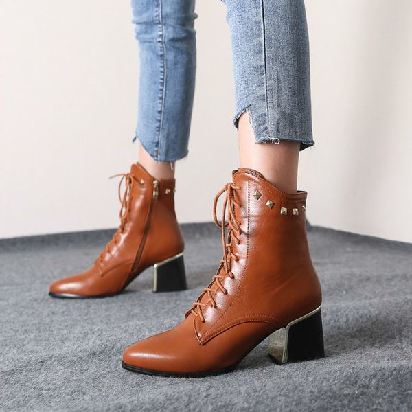 ривет женская обувь осень красный желтый черный boots зашнуровать с боковой молнии сапоги кожа высокий каблук коренастый короткие загрузки f, Black
ривет женская обувь осень красный желтый черный boots зашнуровать с боковой молнии сапоги кожа высокий каблук коренастый короткие загрузки f, Black