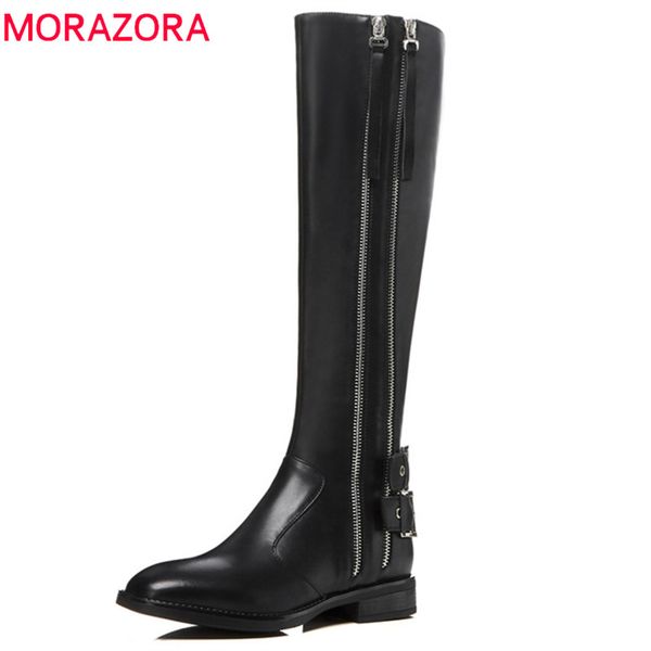 morazora 2020 genuine leather boots women square toe fashion autumn winter boots punk zip fashion knee high, Black
morazora 2020 genuine leather boots women square toe fashion autumn winter boots punk zip fashion knee high, Black