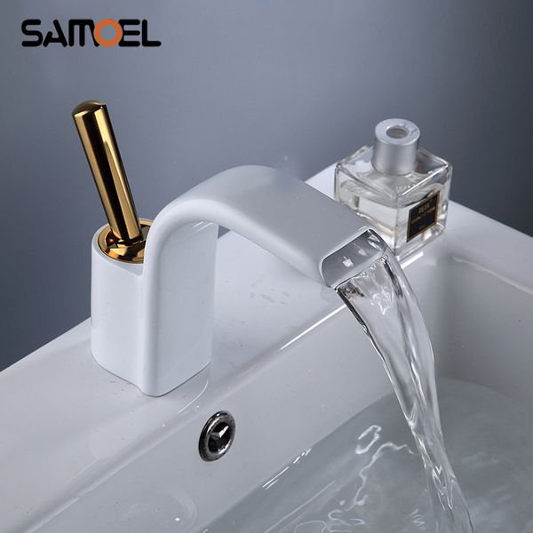 creative deck mount brass white waterfall bathroom sink mixer tap golden single handle bathroom water faucet w3047
creative deck mount brass white waterfall bathroom sink mixer tap golden single handle bathroom water faucet w3047