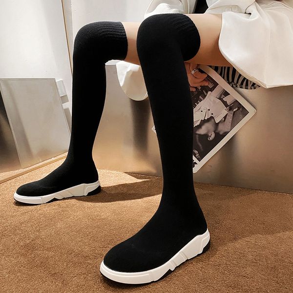 autum elastic knitted over the knee sock boots women 2020 black slim platform high boots woman slip on wedges shoes
autum elastic knitted over the knee sock boots women 2020 black slim platform high boots woman slip on wedges shoes