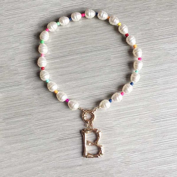 26 english alphabet pendant pearl necklace short bohemian handmade collares de moda valentines day birthday gift jewelry, Silver
26 english alphabet pendant pearl necklace short bohemian handmade collares de moda valentines day birthday gift jewelry, Silver