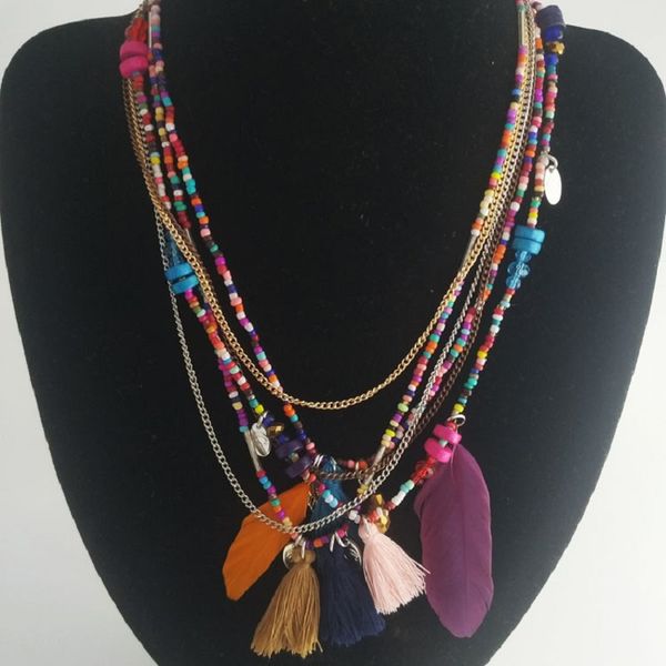 the role ofing is tasted multi-layer chain of handmade beaded bohemia feather necklace manufacturers selling wholesale, Silver
the role ofing is tasted multi-layer chain of handmade beaded bohemia feather necklace manufacturers selling wholesale, Silver