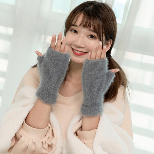 womens fashion half finger gloves keep warming plush glove for winter ladies comfortable jl, Blue;gray
womens fashion half finger gloves keep warming plush glove for winter ladies comfortable jl, Blue;gray