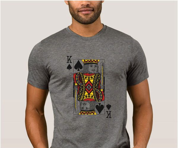 brand la maxpa king of spades funny men t shirt summer regular t-shirt for men clothes round collar tshirt large