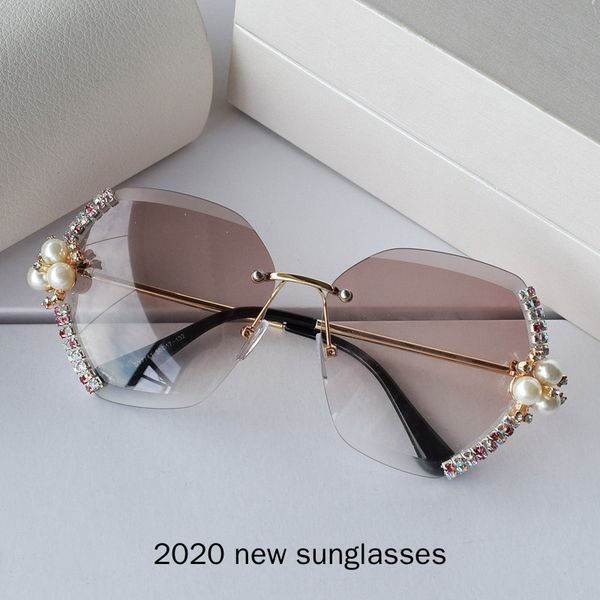 sunglasses luxury brown women rhinestone designer diamond gradual rimless pearl sun glasses female shades with box nx, White;black
sunglasses luxury brown women rhinestone designer diamond gradual rimless pearl sun glasses female shades with box nx, White;black
