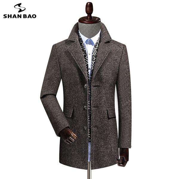 men's wool & blends shan bao winter thick warm scarf collar long coat business casual brand clothing slim lapel classic camel gray, Black
men's wool & blends shan bao winter thick warm scarf collar long coat business casual brand clothing slim lapel classic camel gray, Black