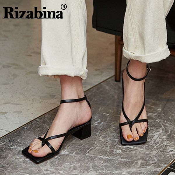 dress shoes rizabina women sandals stylish metal buckle thick high heels good quality genuine leather footwear size 34-40, Black
dress shoes rizabina women sandals stylish metal buckle thick high heels good quality genuine leather footwear size 34-40, Black