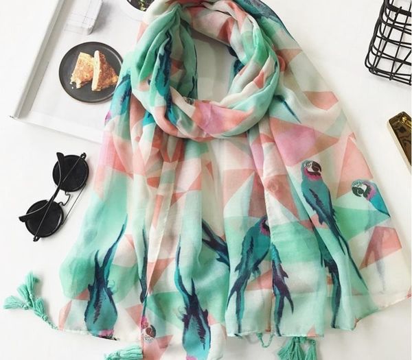 vintage fashion geometric bird scarf shawl women long scarf parrot pattern scarves tassel pashminas 180*100cm, Blue;gray
vintage fashion geometric bird scarf shawl women long scarf parrot pattern scarves tassel pashminas 180*100cm, Blue;gray