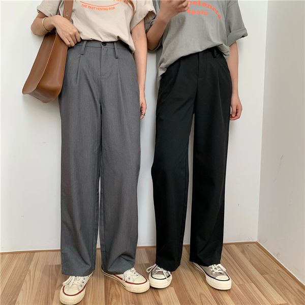 elegant autumn high waist suit pants women casual slimming suit wide leg mop trousers, Black;white
elegant autumn high waist suit pants women casual slimming suit wide leg mop trousers, Black;white