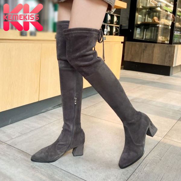 boots kemekiss women over knee thick high heel zipper shoes stretch flock pointed toe warm fashion footwear size 34-42, Black
boots kemekiss women over knee thick high heel zipper shoes stretch flock pointed toe warm fashion footwear size 34-42, Black