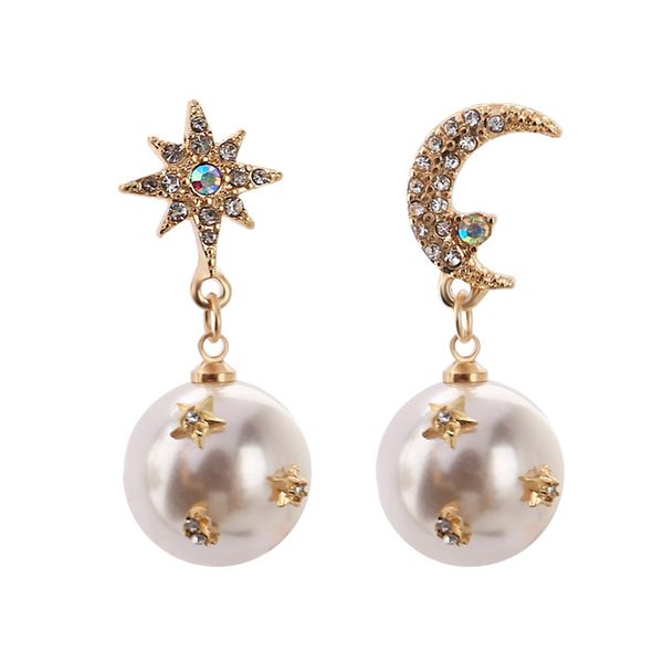 2020 fashion pearl asymmetric star moon design contracted exquisite crystal water drop style women earrings new, Golden;silver
2020 fashion pearl asymmetric star moon design contracted exquisite crystal water drop style women earrings new, Golden;silver