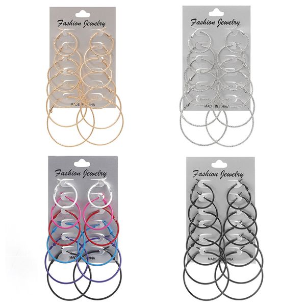 hoop & huggie 6 pair/set earrings women jewelry circle fashion gold black charm simple punk brincos accessories, Golden;silver
hoop & huggie 6 pair/set earrings women jewelry circle fashion gold black charm simple punk brincos accessories, Golden;silver