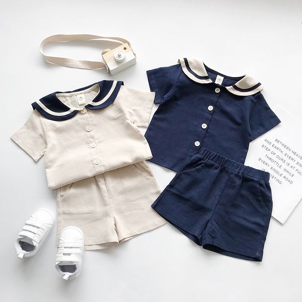 2020 kids summer clothes japanese and korean style ailor collar cotton linen clothing sets boys girls short sleeve t shirt, White
2020 kids summer clothes japanese and korean style ailor collar cotton linen clothing sets boys girls short sleeve t shirt, White