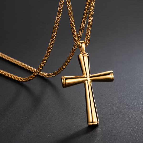 chains valily men's simple cross pendant necklace stainless steel punk fashion christian gold jewelry for man women, Silver
chains valily men's simple cross pendant necklace stainless steel punk fashion christian gold jewelry for man women, Silver