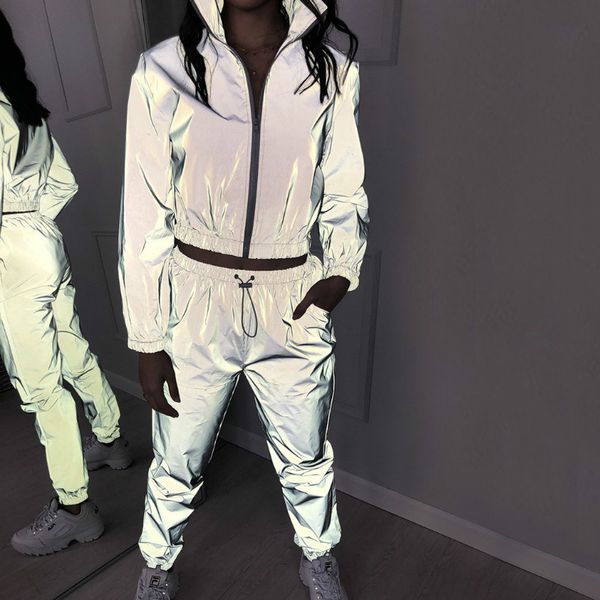 women reflective two piece pants fashion tiktok ins celebrity sport outfits casual womens sweatsuits autumn long sleeve jackets & joggers, White
women reflective two piece pants fashion tiktok ins celebrity sport outfits casual womens sweatsuits autumn long sleeve jackets & joggers, White