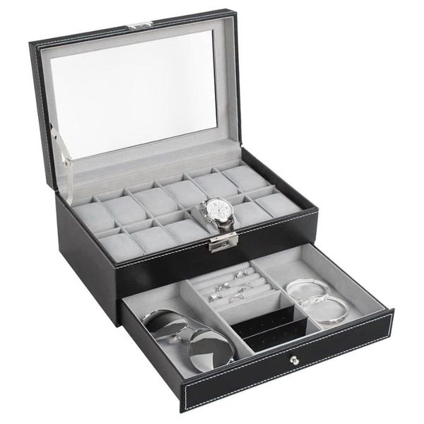 watch box mens 12 slots pu leather watch case organizer jewelry display drawer glass with lock black, Black;blue
watch box mens 12 slots pu leather watch case organizer jewelry display drawer glass with lock black, Black;blue