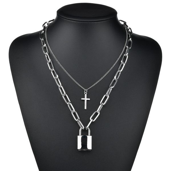 chokers fuyo multilayer punk metal padlock heart choker necklace for women big thick long chain lock with key necklaces pendant jewelry, Golden;silver
chokers fuyo multilayer punk metal padlock heart choker necklace for women big thick long chain lock with key necklaces pendant jewelry, Golden;silver