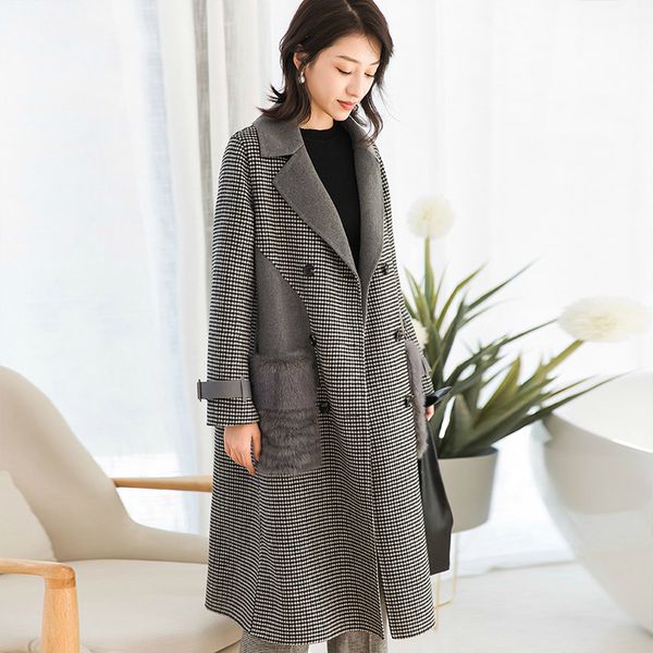korean style women wool coat long autumn winter jackets natural pockets plaid woolens overcoat 38026 wyq1772, Black
korean style women wool coat long autumn winter jackets natural pockets plaid woolens overcoat 38026 wyq1772, Black