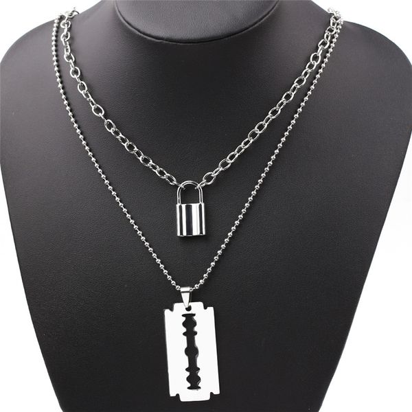 fashion layered chains harajuku style padlock pendant necklaces rock thorns flame lock blade necklaces for women metal jewelry, Golden;silver
fashion layered chains harajuku style padlock pendant necklaces rock thorns flame lock blade necklaces for women metal jewelry, Golden;silver