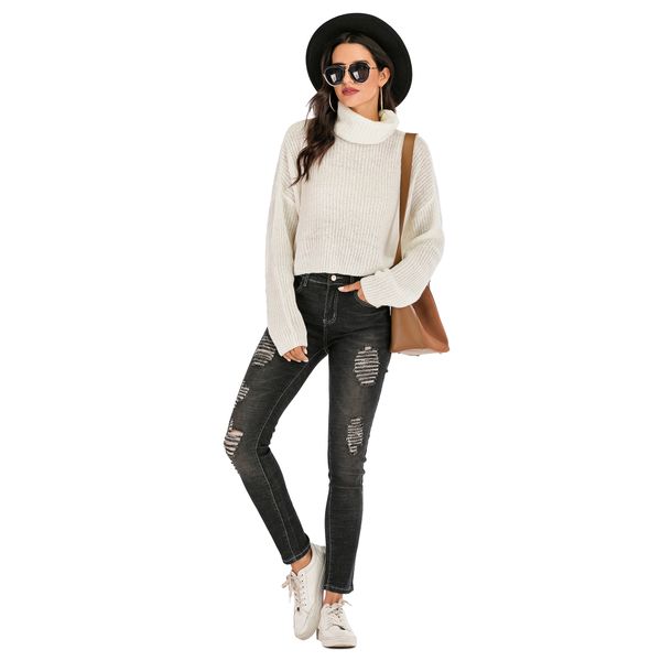 new popular slouchy style loose pullover bottomed t-shirt with thickened pile up high neck and sweater for women, White
new popular slouchy style loose pullover bottomed t-shirt with thickened pile up high neck and sweater for women, White