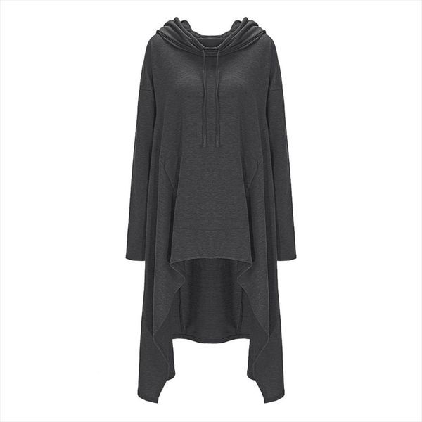 women autumn new fashion long asymmetric casual hoodie solid multi color long sleeve drawstring hooded plus size sweatshirt, Black
women autumn new fashion long asymmetric casual hoodie solid multi color long sleeve drawstring hooded plus size sweatshirt, Black