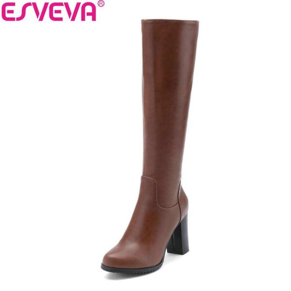 esveva 2020 женских высокие сапоги до колен площади высоких каблуков zipper круглого toe кожа pu осень весна мотоциклы сапоги обувь размер 3, Black
esveva 2020 женских высокие сапоги до колен площади высоких каблуков zipper круглого toe кожа pu осень весна мотоциклы сапоги обувь размер 3, Black