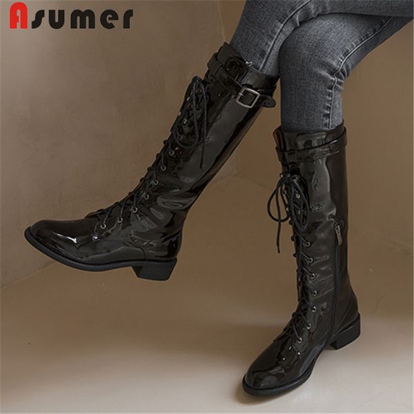 asumer big size 34-43 fashion genuine leather boots women round toe mid calf boots zip cross tied autumn winter 2020, Black
asumer big size 34-43 fashion genuine leather boots women round toe mid calf boots zip cross tied autumn winter 2020, Black