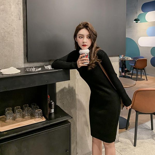2019 new ladies fashion autumn winter high collar sweater dress long style sliming knitwear pullover long sleeve sweater dresses, White;black
2019 new ladies fashion autumn winter high collar sweater dress long style sliming knitwear pullover long sleeve sweater dresses, White;black