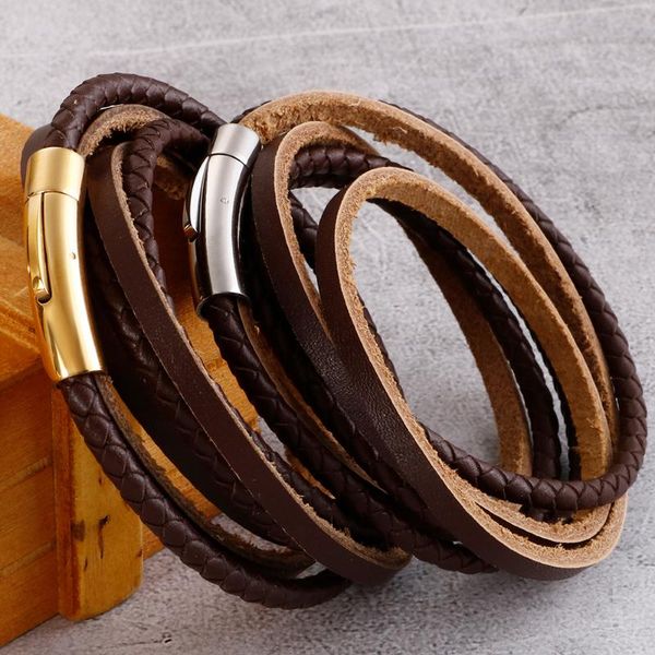 tennis cool brown cowhide wrap bangle bracelet men stainless steel biker jewelry braided multilayer leather mens cuff bracelets 2021, Golden;silver
tennis cool brown cowhide wrap bangle bracelet men stainless steel biker jewelry braided multilayer leather mens cuff bracelets 2021, Golden;silver