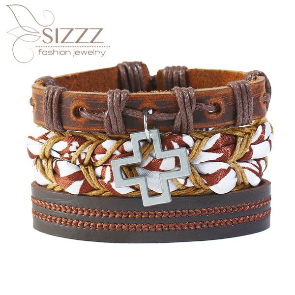 charm bracelets sizzz 2021 factory direct retro woven leather simple diy twine cross bracelet&bangles for women/men, Golden;silver
charm bracelets sizzz 2021 factory direct retro woven leather simple diy twine cross bracelet&bangles for women/men, Golden;silver