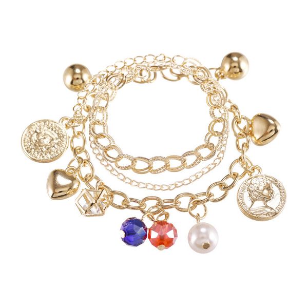 european and american new creative fashion multilayer metal personality disc crystal pearl peach heart pendant woman bracelet, Black
european and american new creative fashion multilayer metal personality disc crystal pearl peach heart pendant woman bracelet, Black