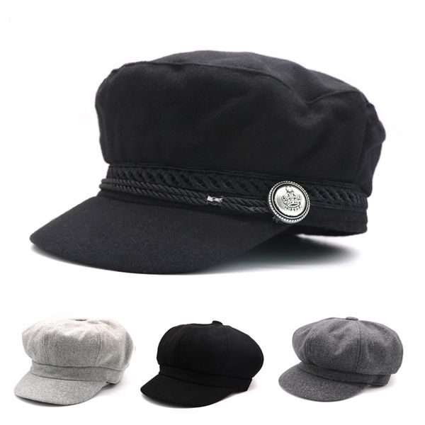 1pcs fashion beret hat for women's winter hat solid color casual cotton blend flat cap baseball cap female england style beret, Blue;gray
1pcs fashion beret hat for women's winter hat solid color casual cotton blend flat cap baseball cap female england style beret, Blue;gray