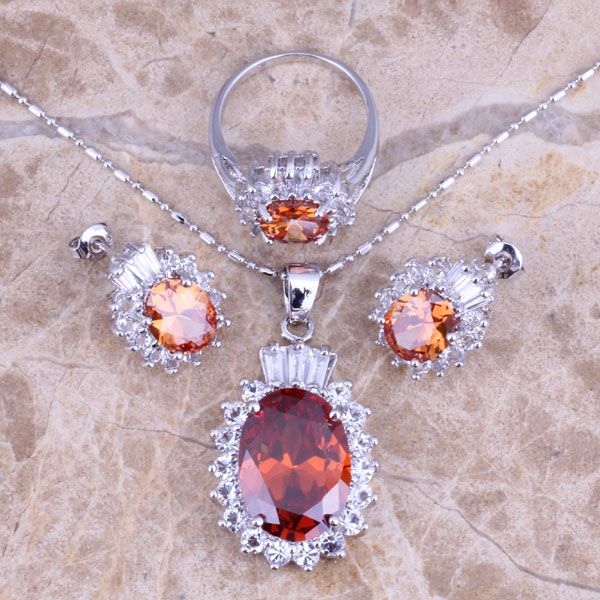 fancy brown morganite white cz silver plated jewelry sets earrings pendant ring size 6 / 7 / 8 9 10 s0423
fancy brown morganite white cz silver plated jewelry sets earrings pendant ring size 6 / 7 / 8 9 10 s0423
