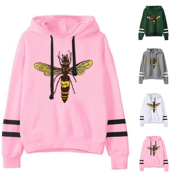 women hoodie bee printed hoodies women double striped long sleeve fleece sweatshirt with hat girls pullovers autumn winter 0916, Black
women hoodie bee printed hoodies women double striped long sleeve fleece sweatshirt with hat girls pullovers autumn winter 0916, Black
